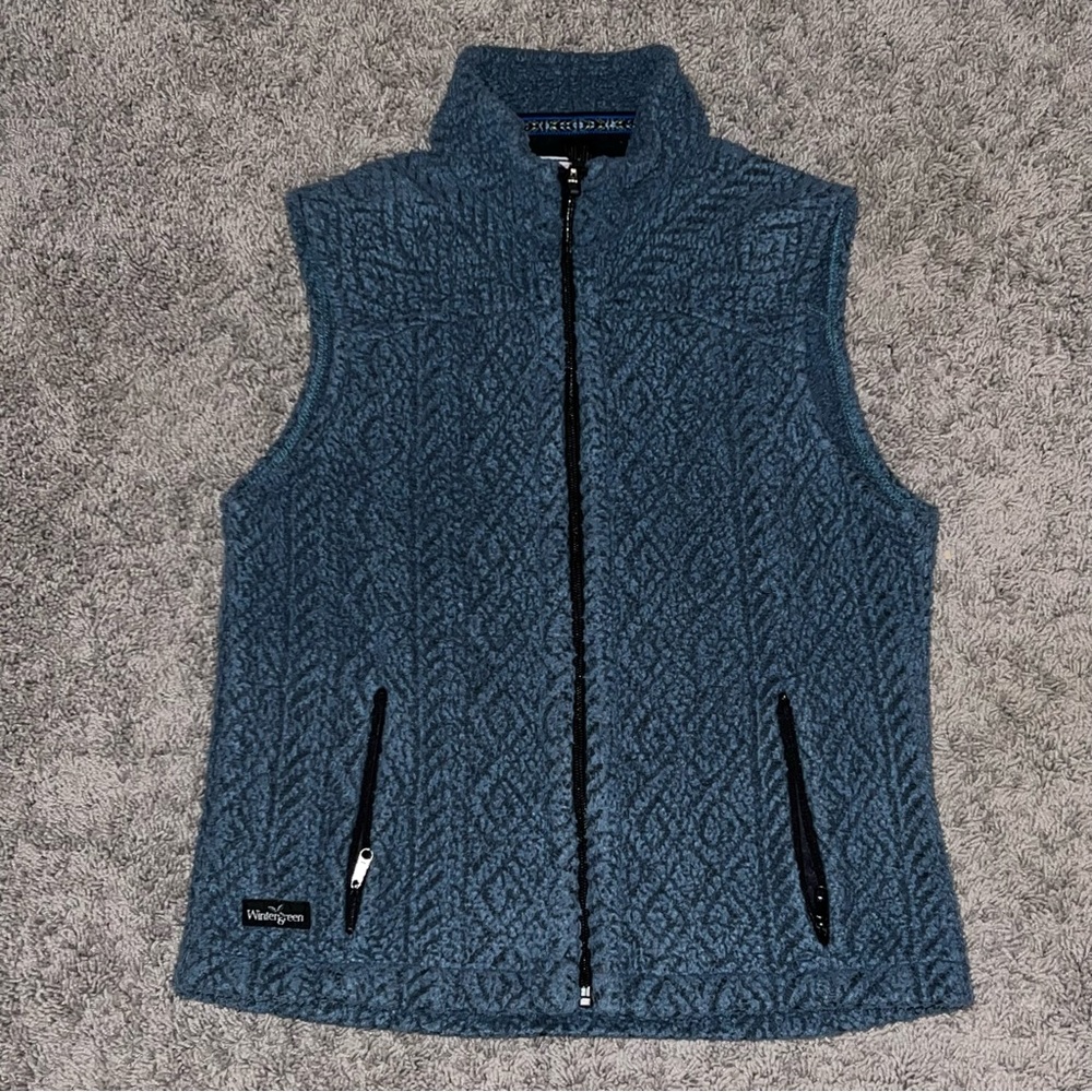 Wintergreen Northern Wear Handmade Women's XS Extra Small Blue Green Fleece Vest